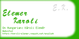 elemer karoli business card